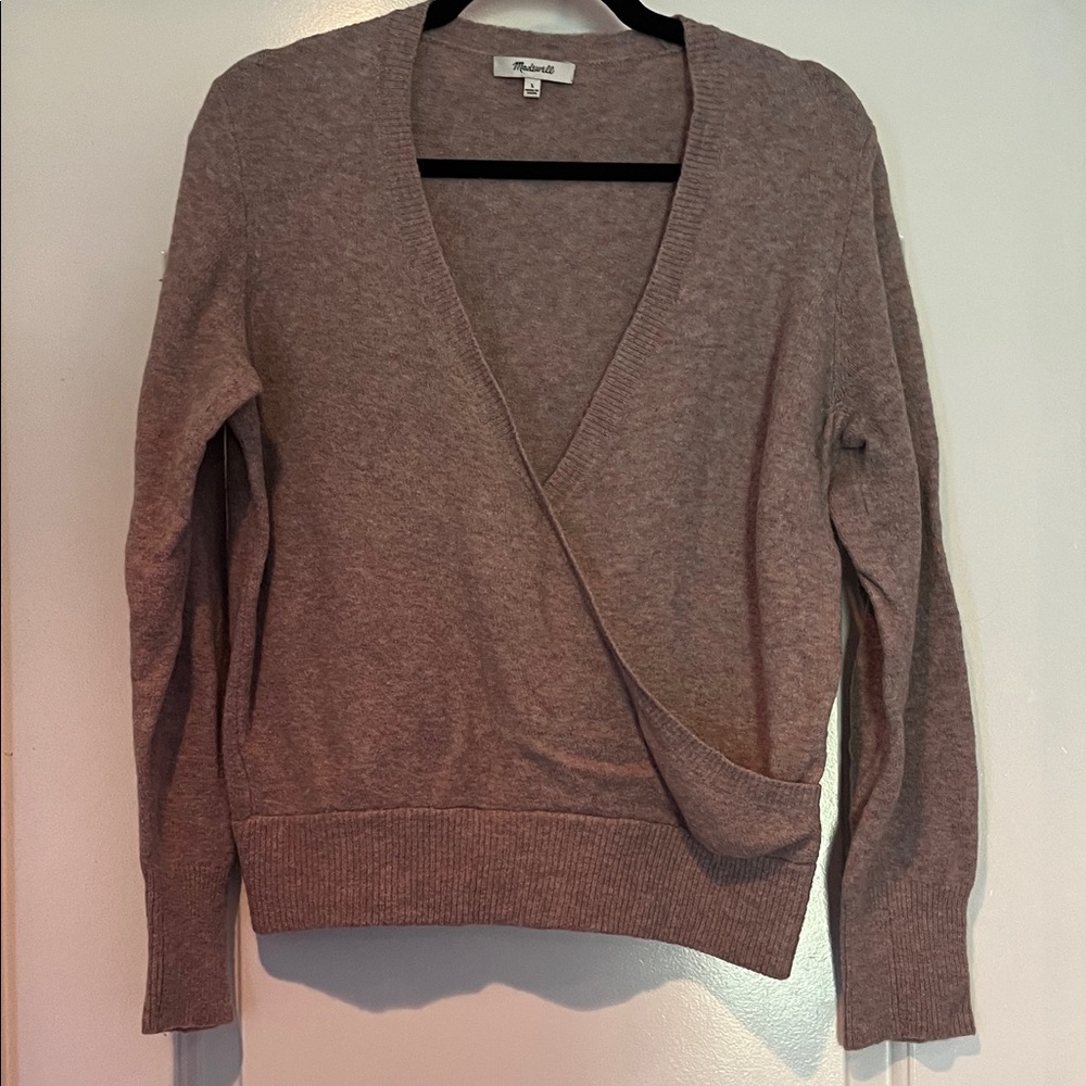 Madewell Cozy V-Neck Brown Sweater
